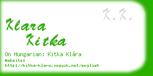 klara kitka business card